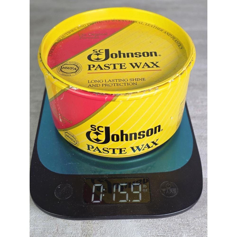 Vintage SC Johnson Paste Wax 16 Oz Original Formula Yellow Can - Used See Pics
